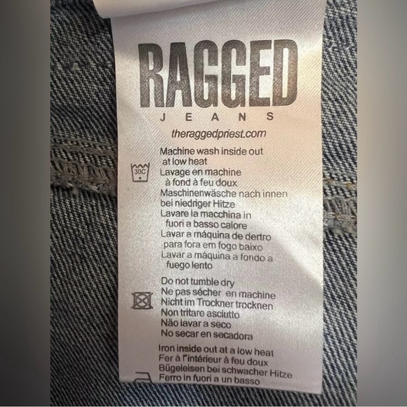 Ragged Wide Leg Style Jeans Women's Denim Jeans Size 24 Blue Color - Picture 4 of 9